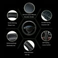 thumbnail image 2 of Car Steering Wheel Cover, Anti-Slip, Safety, Soft, Breathable, Heavy Duty, Thick, Full Surround, Sports Style, Black with White line, 2 of 9
