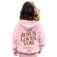 thumbnail image 6 of EANJE Love Like Jesus Hoodies for Girls Kids 10-12 Years Long Sleeve Jesus Loves You Cute Graphic Hoodie Sweatshirt Drawstring Preppy Pullover Trendy Pink Hoodie Pink 5-6Y, 6 of 6