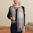 thumbnail image 4 of Prolriy Scarf for Women Autumn and Winter Colorful Plaid Shawl Thickening Warm Fringe Scarf Womens Scarf Purple, 4 of 8