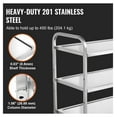 thumbnail image 3 of Kitchen Cart 3 Tier - 450LBS Rolling Utility Cart - Steel Service Cart with Wheels - Metal Storage Trolley with Handle & PP Liner - Indoor/Outdoor, 3 of 6