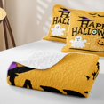 thumbnail image 4 of Manfei Halloween Bat Pattern Quilt Full,Gothic Witch Print Full Bedspread Sets,3 Pieces,1 Coverlet and 2 Pillowcases, 4 of 7
