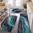 thumbnail image 2 of Blue Green Gold Marble Pattern Kitchen Rugs Sets Of 3,Kitchen Runner Rugs Non Skid Washable,Decorative Kitchen Floor Mats for Kitchen,Sink,Laundry,17"x30"+ 17"x47" + 17"x59", 2 of 6