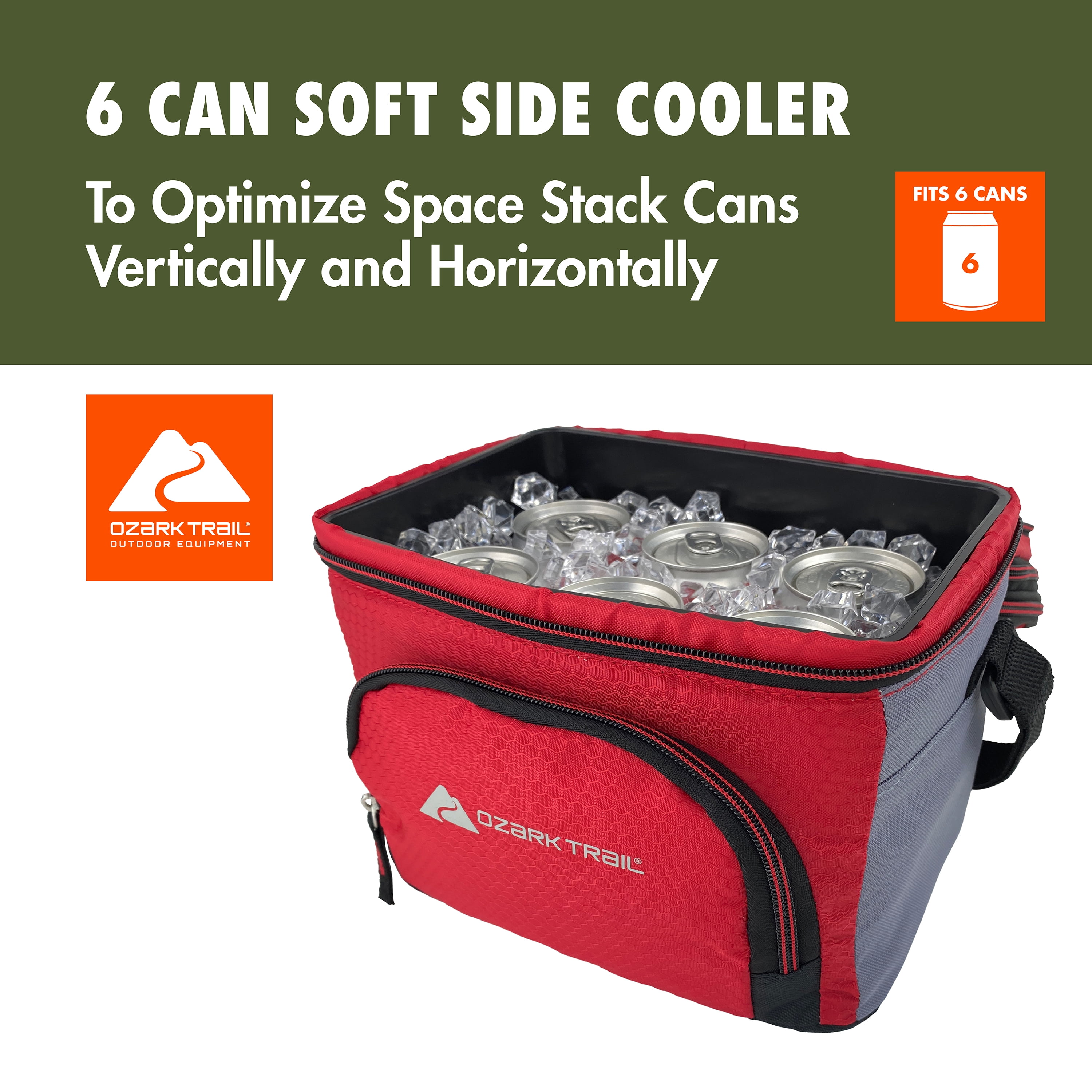 Ozark Trail OT-6000-50-6 Cooler 6 Can Soft-Sided Red