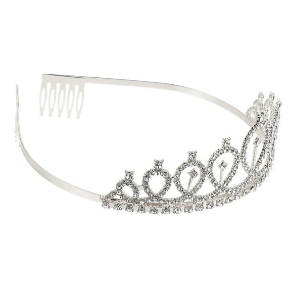 unbranded  Bride Crown Headdress 30th Rhinestone Silver Tiaras for Women Miss