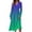 Green, variant on Women's Autumn Winter Casual V-Neck Long Sleeve Gradient Print Long Dress, Sky Blue, Size L