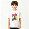 thumbnail image 2 of Dirt Bike Wheel Power Boys Graphic Tee, Cool Neon Motocross 100% Cotton Kids Short Sleeve T-Shirt, 2 of 5