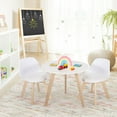 thumbnail image 2 of Giantex 3 Pcs Kids Table and Chair Set, Wood Activity Set w/Cushioned Seats, Child-Sized Furniture for Toddlers, 2 of 6