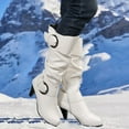 thumbnail image 2 of Xiaoxatg Elegant Women's Buckled Heel Leather Knee-High Boots for Stylish Comfort and Durability in Every Step 6.5 White, 2 of 7