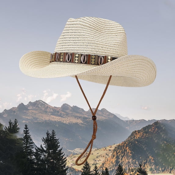 Summer Beach Sun Hat for Men Women Panama Style Bowler with Casual Holiday Class Sun Hats Beige