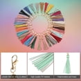 thumbnail image 4 of 10pcs Borlas de Cuero PU, Charm de Borla de 6" con Gancho Giratorio para Hacer Joyería (Verde Claro), 4 of 6