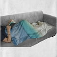 thumbnail image 6 of Seaside Soft Flannel Fleece Throw Blanket, Maldivian Beach Sunbed at Seashore Sunny Day Travel Destination Picture, Cozy Plush for Indoor and Outdoor Use, 50" x 70", Turquoise Off White, by Ambesonne, 6 of 6