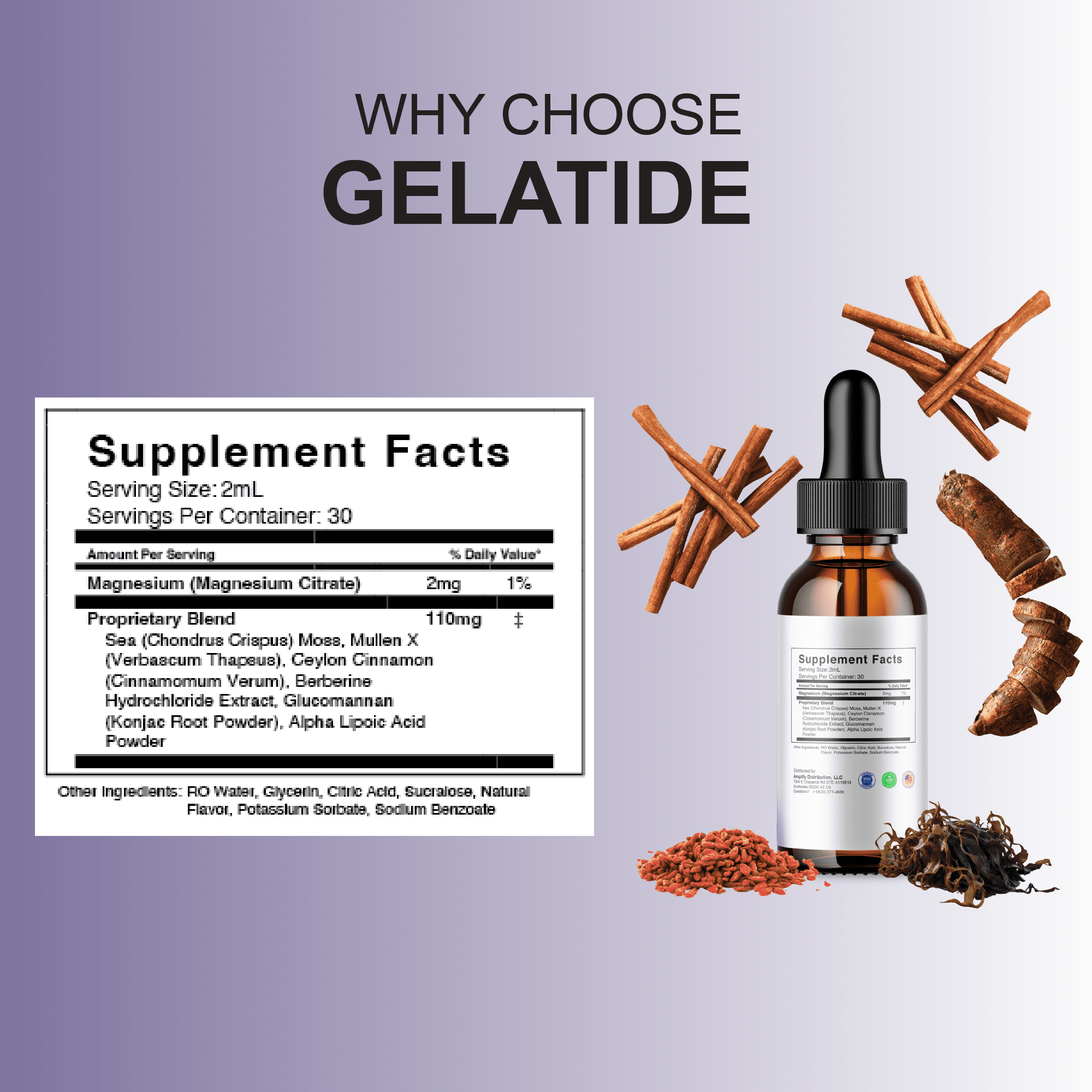 (2 Pack) Gelatide Weight Management Drops, Gelatide Daily Health and Overall Energy Support (4oz)