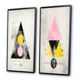 thumbnail image 3 of Designart "Retro Triangular Transcendence Minimalist Elevation I" Modern Geometric Framed Wall Art Set Of 2 - Modern Black Gallery Wall Frame Set For Home Decor, 3 of 6