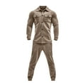 thumbnail image 4 of Stamzod Mens Outfits Fashion Long Sleeve Button Down Shirts and Drawstring Waist Pants Men 2 Piece Lounge Outfits Plus Size Sweatsuits for Men on Clearance, 4 of 6