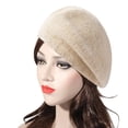 thumbnail image 5 of Boinas de cachemira, gorros de lana merino cálidos para mujer, gorro de punto de moda para invierno, 5 of 5