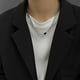 thumbnail image 2 of Collar de pareja con anillo irregular, estilo hip hop, estilo neutro, cadena de clavícula, 2 of 4