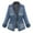 Blue, variant on Baberdicy Women Top Denim Ladies Coat Plus Jeans Womens Chain Oversize Size Jacket Casual Pocket Women Suits Sets Cardigan for Women ( Blue Xl )