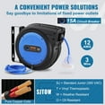 thumbnail image 5 of 65FT Retractable Extension Cord Reel - 12AWG 3C SJTOW Heavy Duty Power Cord with Auto Rewind, 5 of 11