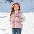 thumbnail image 3 of YUANxueke Girls Puffer Vest Bowknot Trim Lightweight Sleeveless Hooded Jackets Fashion Cute Vests Quilted Coat,Pink,6 Years, 3 of 8