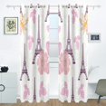 thumbnail image 2 of Coolnut Window Curtain Panels Eiffel Tower Paris and Roses Grommet Top Room Darkening Thermal Insulated Blackout Window Treatment Drapes 2 Panels W55 x L84 In, 2 of 6