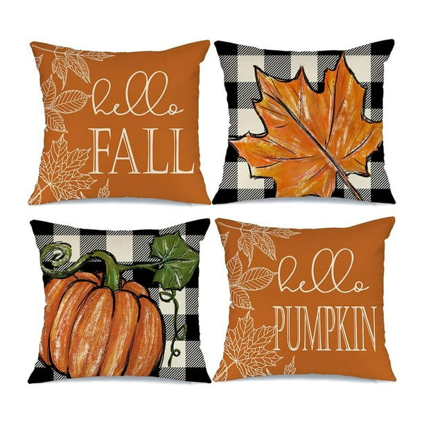 Advancent 4 piezas añaden elegancia al espacio habitable con funda de almohada y decoración navideña Decoración del hogar Halloween-13