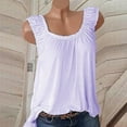 thumbnail image 2 of DPTALR Femmes Décontracté Sans Manches Col Ras du Cou Blouse Unie Chandail Débardeur Chemise, 2 of 6