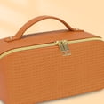 thumbnail image 2 of Bolso cosmético de PU Bolso organizador cosmético tejido de gran capacidad para viajes femeninos Tmvgtek Cuidado Belleza, 2 of 3
