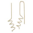 thumbnail image 1 of 14K Yellow Gold Polished Diamond Cut Spiral Threader Earrings, 1 of 2