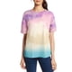 thumbnail image 3 of Camiseta de mujer, cuello redondo, manga corta, blusa con estampado tie-dye, rosa, 4XL Advancent AP002435-16, 3 of 7