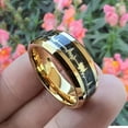 thumbnail image 3 of New Tungsten Steel Ring, Black Ring With Pattern Of Golden ECG, Couple Ring, High-Quality Black Tungsten Ring For Men, Fashion Engagement Wedding Band,Black-10, 3 of 16