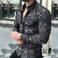 thumbnail image 3 of Camisas De Manga Larga Con De Flores 3d Casual Hombre, 3 of 5
