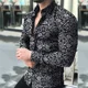 thumbnail image 3 of Camisas De Manga Larga Con De Flores 3d Casual Hombre, 3 of 5
