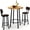Brown, variant on MOOSENG Bar Table Set of 2, Bistro Kitchen Table Sets with 2 PU Leather Bar Stools, Wood Pub Bar Table Set for Breakfast Nook Small Space Restaurant, Round Table