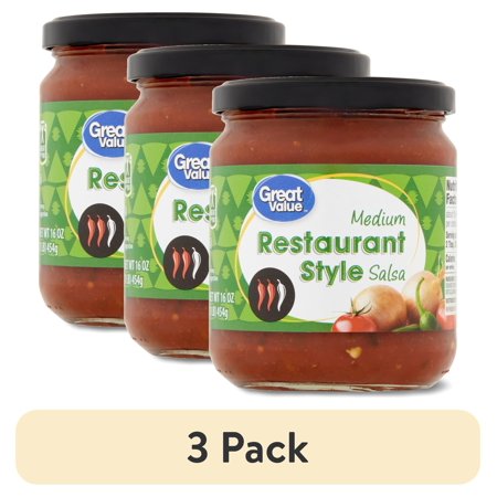 (3 pack) Great Value Restaurant Style Salsa, 16 oz, 1 Count