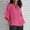 Hot Pink, variant on Pincandy Women's Fashion Summer V Neck Leisure Three-quarter Long Sleeve Plus Size Tops Gauze Split Side Casual Dressy Blouses Crew Neck Loose Tunic Tops,Orange,S