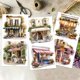 thumbnail image 4 of Juego de 3 calcomanías de acuarela para muebles y manualidades (6x12 pulgadas), diseño retro de edificios., 4 of 9