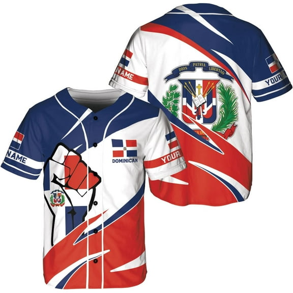 Personalized Dominican Republic Baseball Jersey Shirt,Team Name Republic Dominicana Baseball Jersey for Men,Women (S)