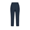 thumbnail image 6 of Timegard Womens Pants Cotton Linen Capris Elastic Waist Button Lightweight Casual Cropped Trousers, 6 of 6