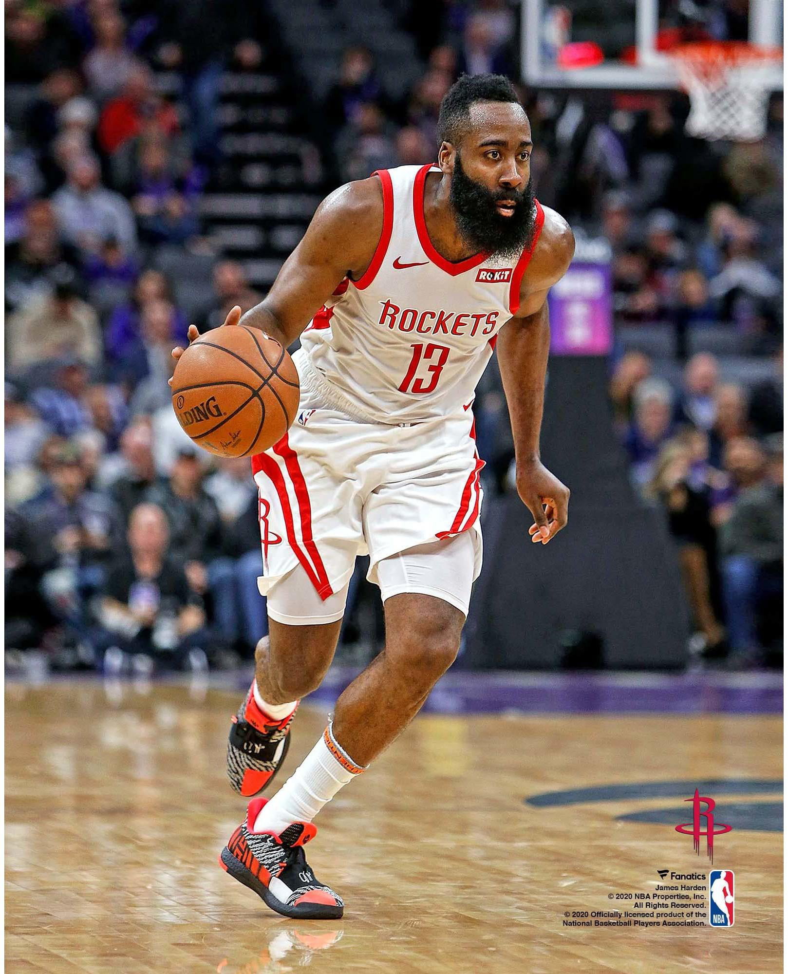 James Harden Houston Rockets Unsigned Dribbling Photograph