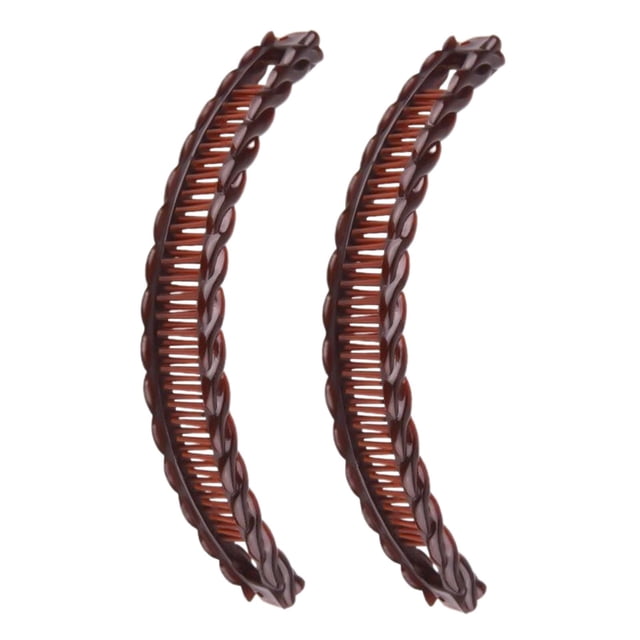 2 pinzas grandes con forma de plátano, pasadores para el pelo, herramienta para peinar, pinza clásica con forma de plátano para sujetar el pelo de Café