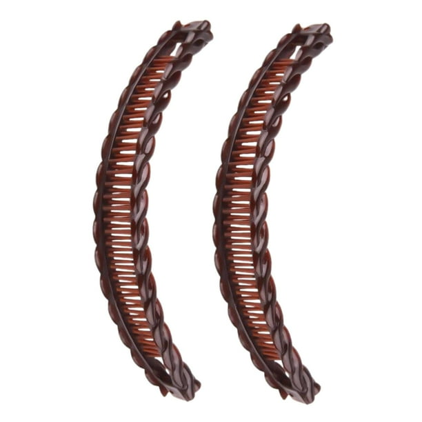 2 pinzas grandes tipo banana para el pelo, pinzas para el pelo para mujeres, pasadores clásicos para el pelo para personas con menos pelo, mujeres y Café