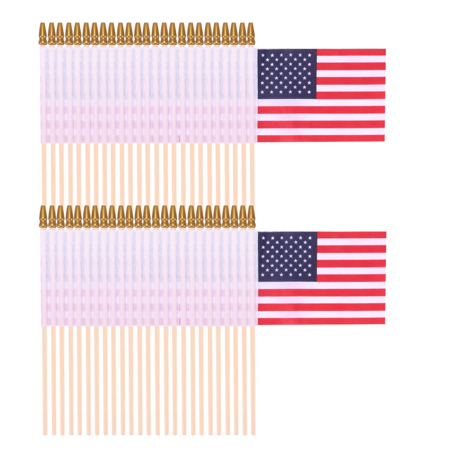 10Pcs Thin Blue Line American Flag on Stick /Small US Flags/ Handheld America 