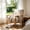 Beige+Natural, variant on Rubber Wood Accent Chair with Upholstered Fabric and Bobbin Spindle Frame, Modern Leisure Chair for Living Room Black and Natural
