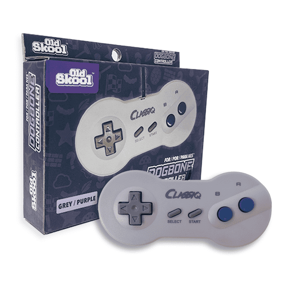 Old Skool Dogbone Controller for NES (Grey/Purple)