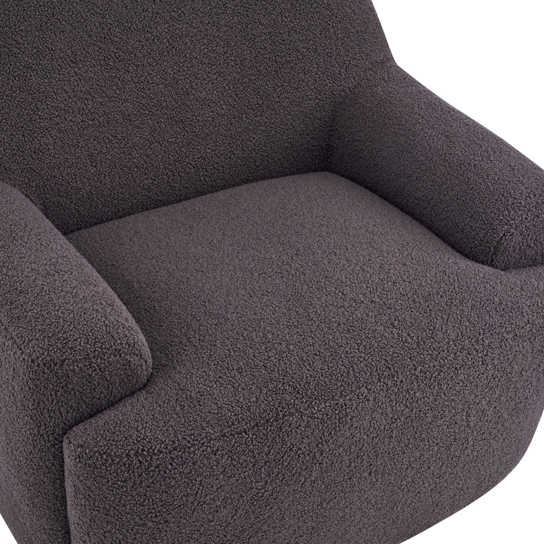 Christopher Knight Home 360° Swivel Accent Chair, Teddy Upholstered Barrel Lounge Chair, Dark Brown