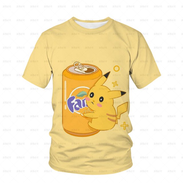 Camiseta de pokemon para niños, camiseta de pokemon con estampado de Anime, camisetas divertidas Harajuku estampadas, ropa para niños y niñas, tops geniales de verano 120 heqiyong CONDUJO