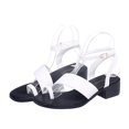 thumbnail image 6 of Clearance VerPetridure Women's Sandals Summer Casual able Open-toe Mid-heel Rubber One-line Buckle Sandals, 6 of 7