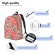 thumbnail image 3 of Disketp Small Coral Red Flowers print Canvas Backpack Lightweight Travel Daypack Student Rucksack Laptop Backpack-, 3 of 5