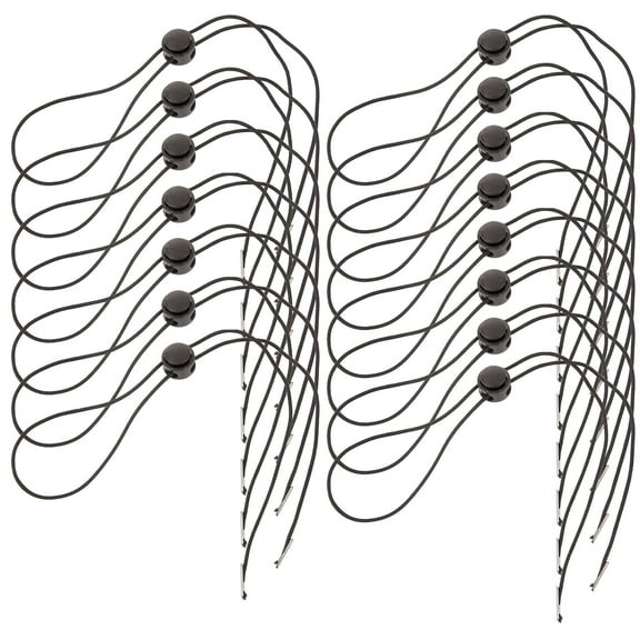 LOLIPPYY 30Pcs Black Elastic Hat Strap with Adjustable Cord for Windproof Sun Hat Fixing