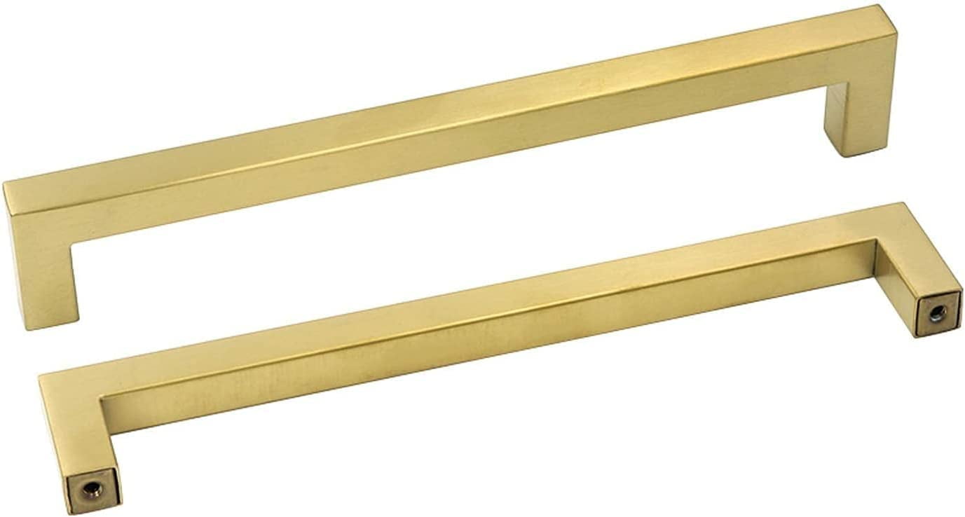 10 Pack Gold Drawer Pulls 8 inch, Brass Pulls Gold Handles for